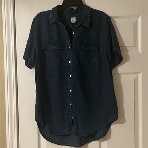 a new day Dark Blue Casual Button-Down Shirt